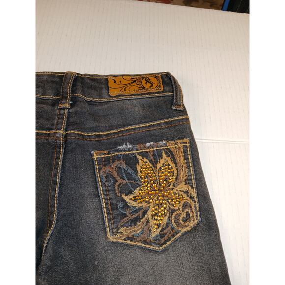 Firefly Girls New w/Tags Wash Black Embellished Straight Leg Jeans - Size: 6 - Picture 5 of 5